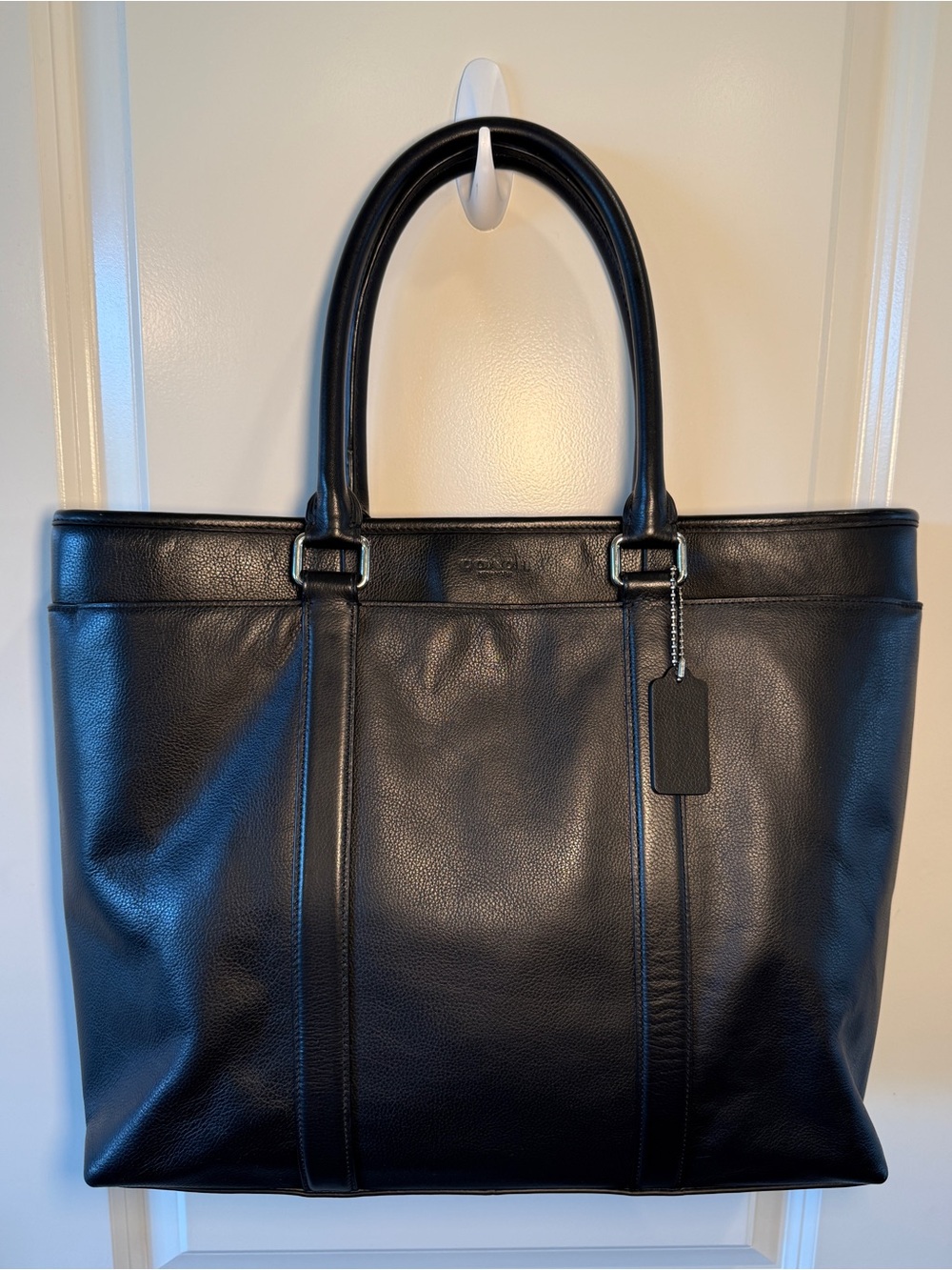 COACH - Black Metropolitan Leather Tote / Briefcase with Silver Hardware